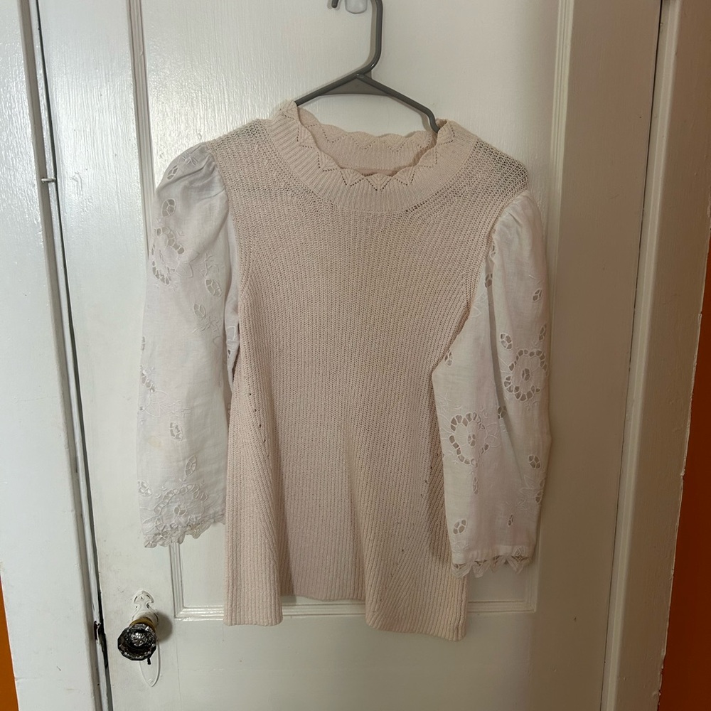 Rebecca Taylor Mixed Media Top